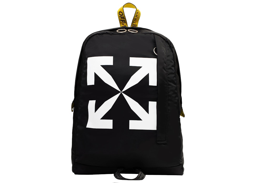 Pre-owned Off-white Arrow East Backpack Black White