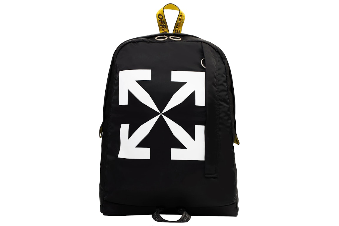Pre-owned Off-white Arrow East Backpack Black White