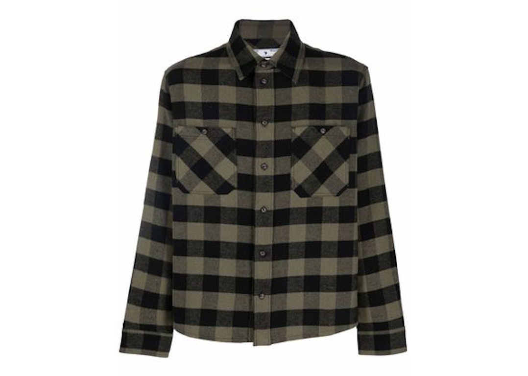 Pre-owned Off-white Arrow Flannel Shirt Green