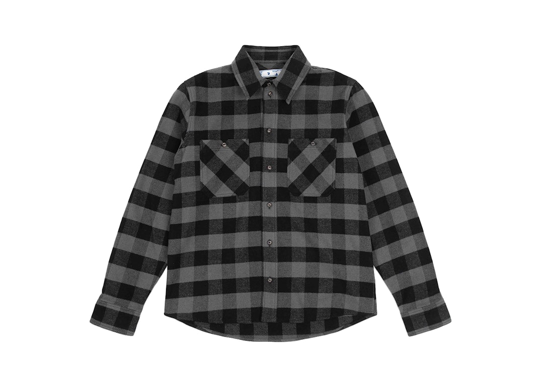 Pre-owned Off-white Arrow Flannel Shirt Grey/black