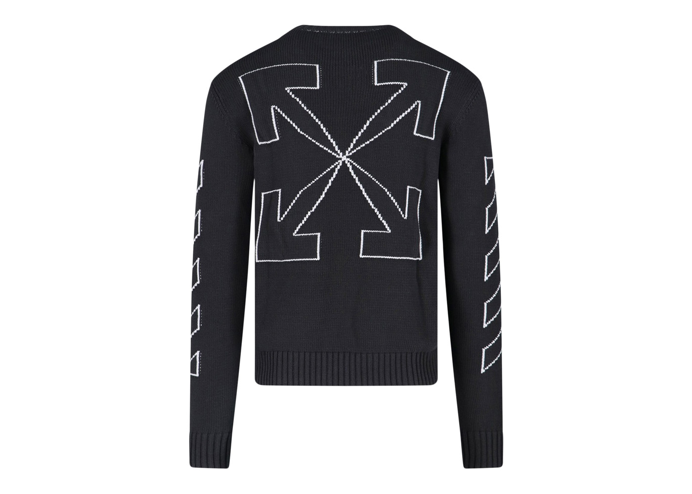 OFF-WHITE Arrow Outline Print Strickpullover mit Rundhalsausschnitt Schwarz