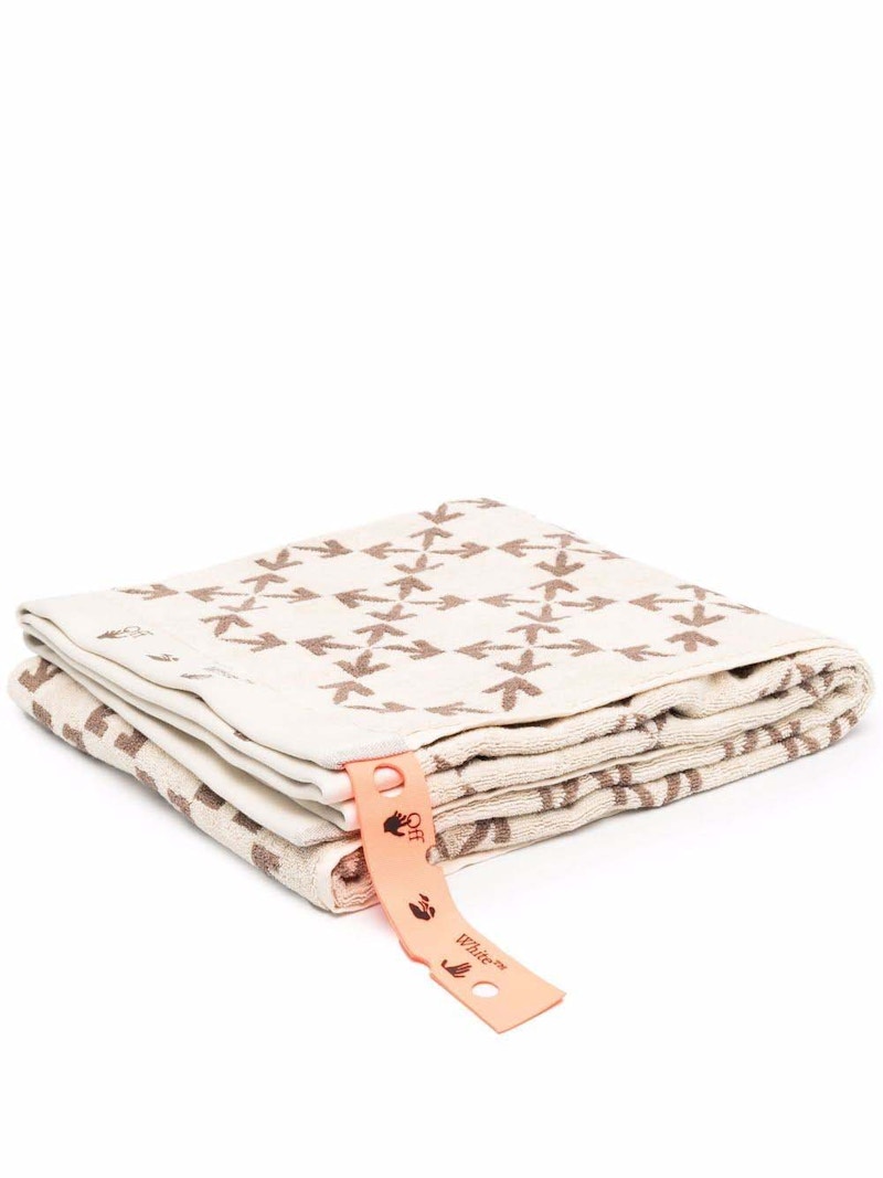 Pre-owned Off-white Men's Offwhite Arrow Pattern Shower Towel In Beige/ivory In Sand