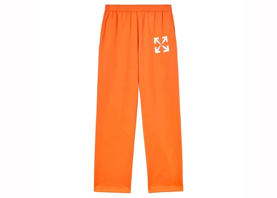 Pre-owned Off-white Arrow Printed Track Pants Orange