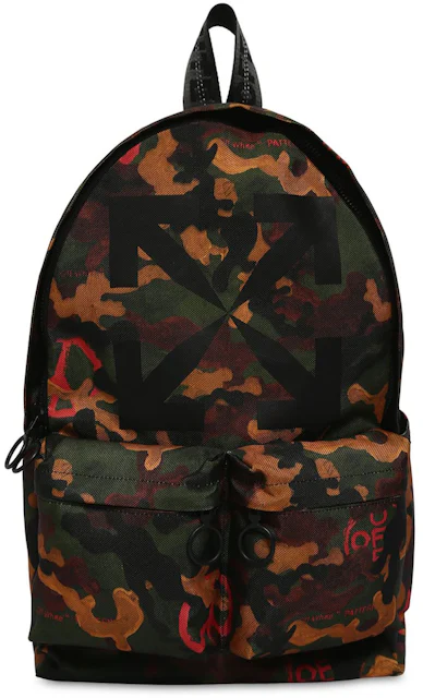 OFF-WHITE Arrow Tech Logo Backpack Camo Multicolor in Canvas with Black ...