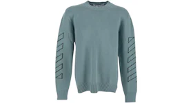 OFF-WHITE Arrows Diag Outline Intarsia Knit Sweater Light Green