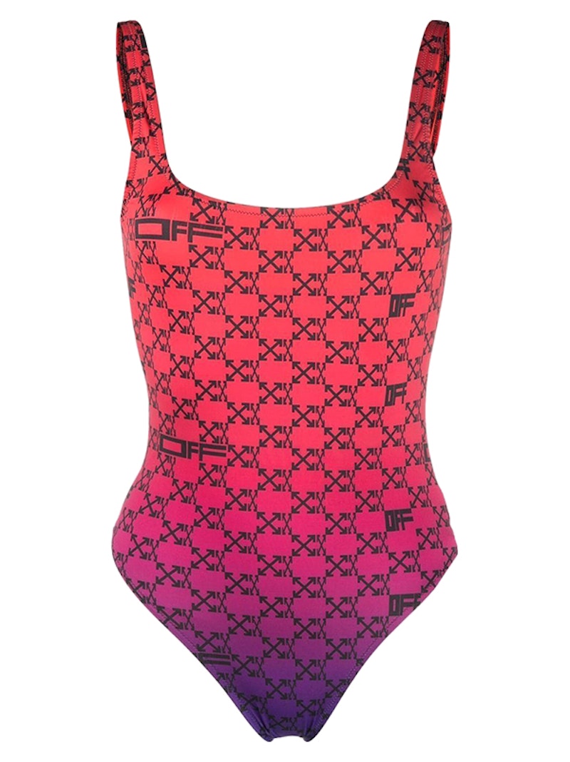 OFF-WHITE Arrows Gradient One Piece Swimsuit Red/Blue