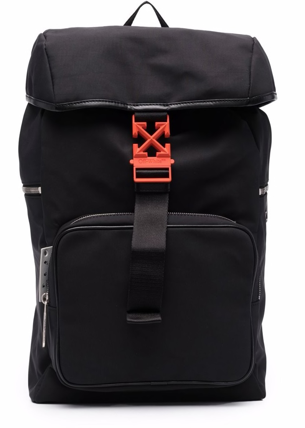OFF-WHITE Arrows Leather Trim Backpack Black Orange