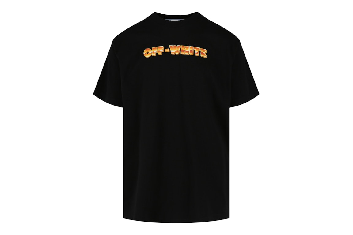 Pre-owned Off-white Arrows-print Crewneck T-shirt Black/orange