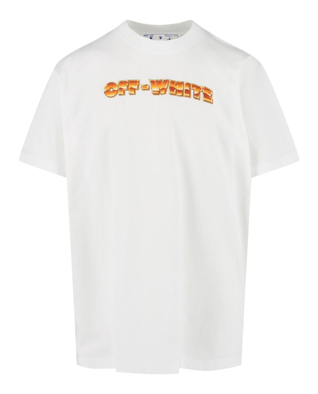 Pre-owned Off-white Arrows-print Crewneck T-shirt White/orange