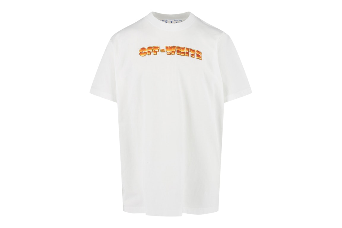 Pre-owned Off-white Arrows-print Crewneck T-shirt White/orange