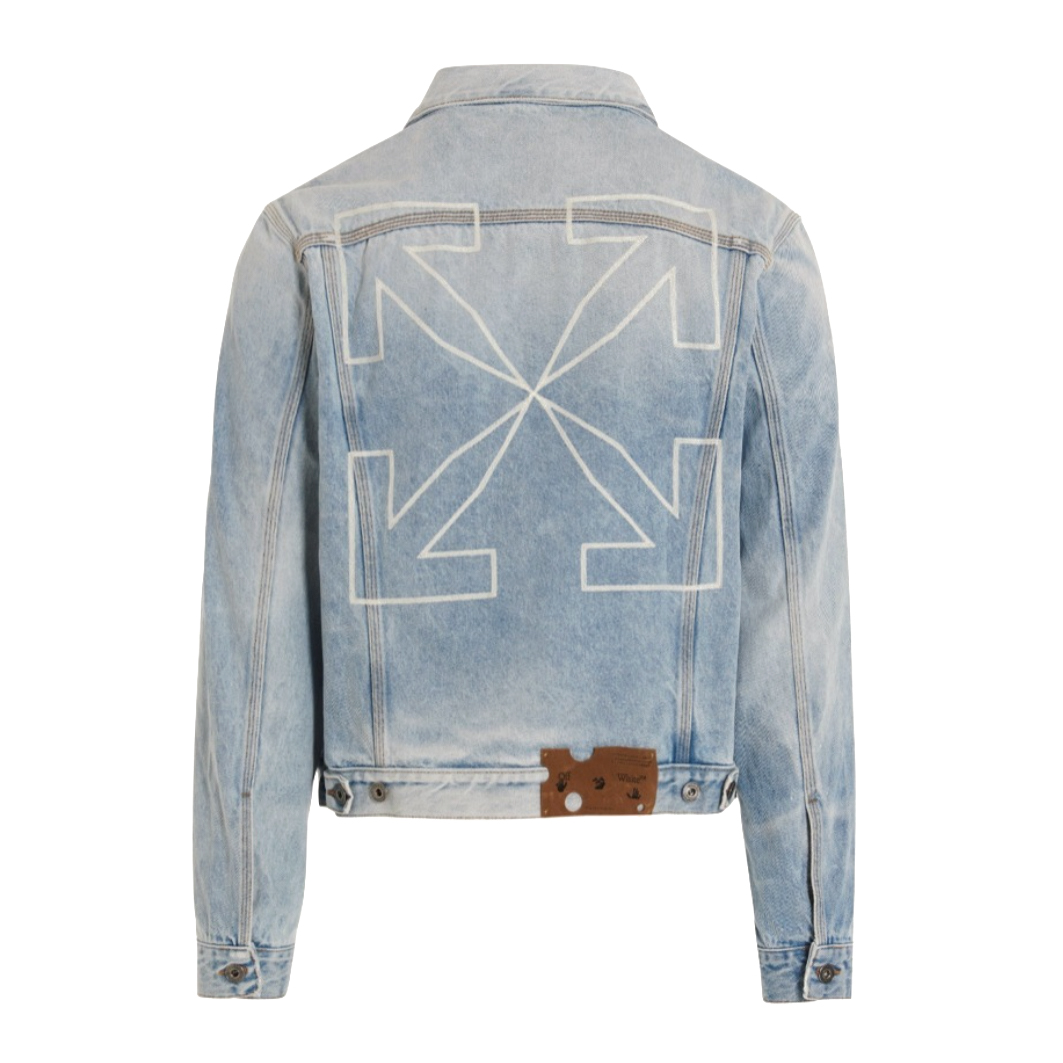 OFF-WHITE Arrows Print Denim Jacket Pale Blue Men's - SS20 - US