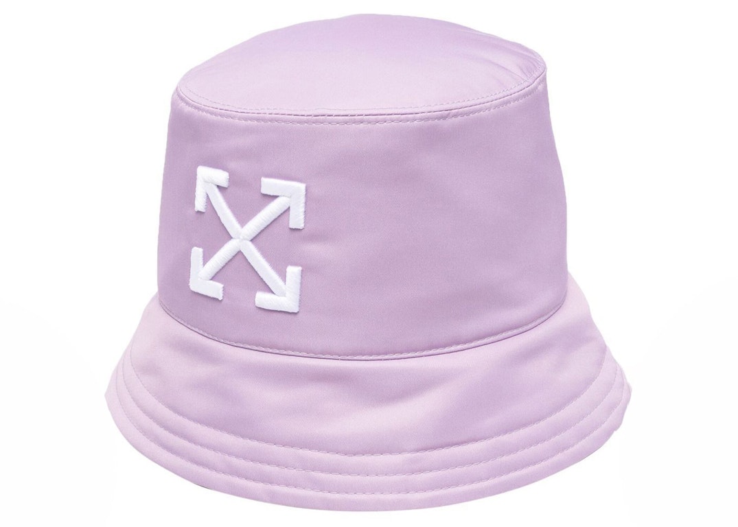 Pre-owned Off-white Arrows Recycled Bucket Hat Lilac Purple