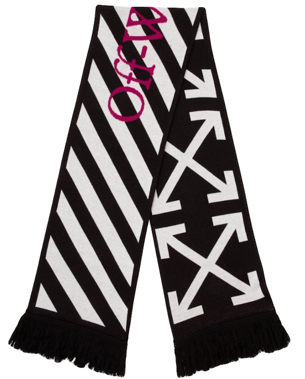 Pre-owned Off-white Arrows Scarf Black/white/purple