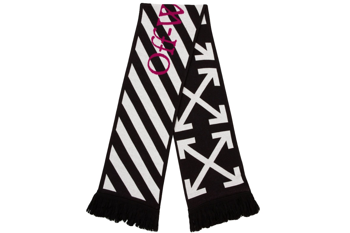 Pre-owned Off-white Arrows Scarf Black/white/purple