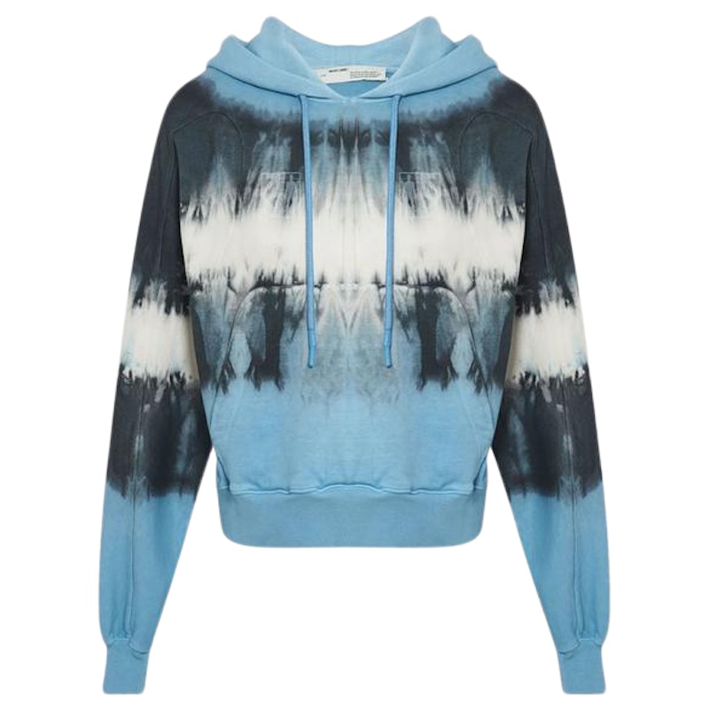 Off white blue 2025 tie dye hoodie