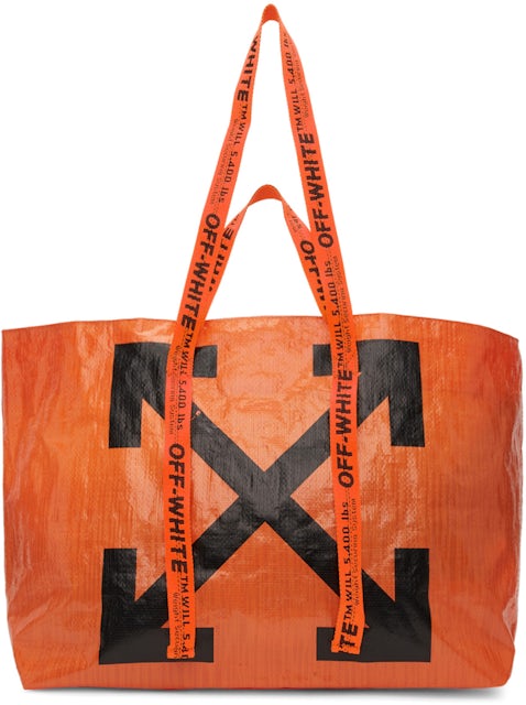 OFF-WHITE Arrows Tote Bag Orange Black in Polyethylene with Silver-tone - US