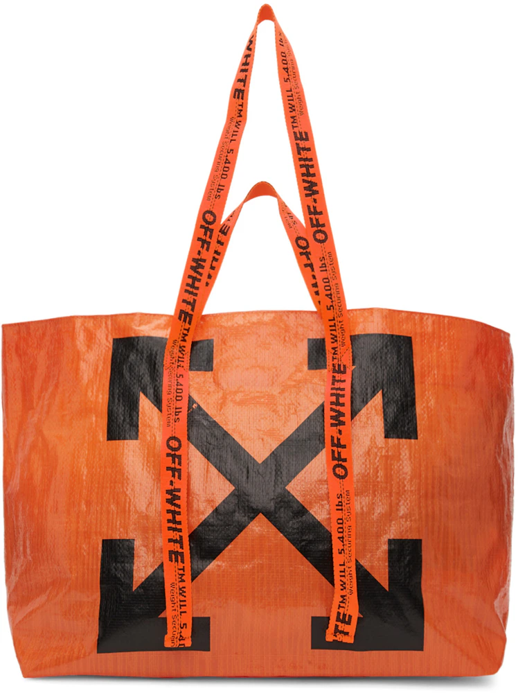 OFF-WHITE Arrows Tote Bag Orange Black in Polyethylene with Silver-tone - GB