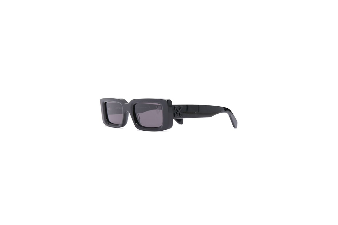 Pre-owned Off-white Arthur Square Frame Sunglasses Black/black (owri023r21pla0011001)