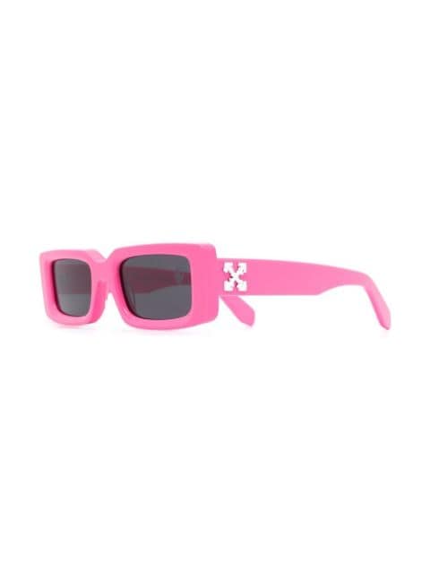 OFF-WHITE Arthur Square Frame Sunglasses Fluo Pink/White  (OWRI023R21PLA0013001)