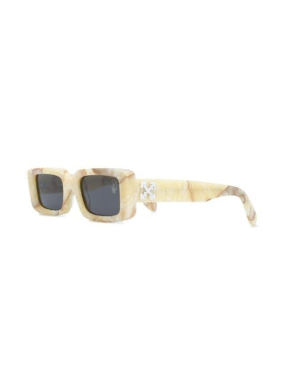 Pre-owned Off-white Arthur Square Frame Sunglasses Yellow Marble/white (owri023f20pla0011800)