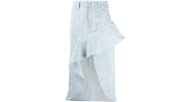 OFF-WHITE Asymmetric All Over Draped Skirt Blue/White