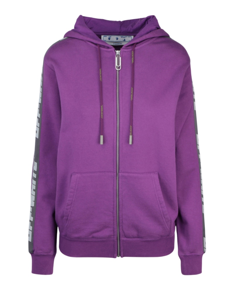 Pre-owned Off-white Women's Offwhite Athletic Logo Banded Sweatshirt In Purple