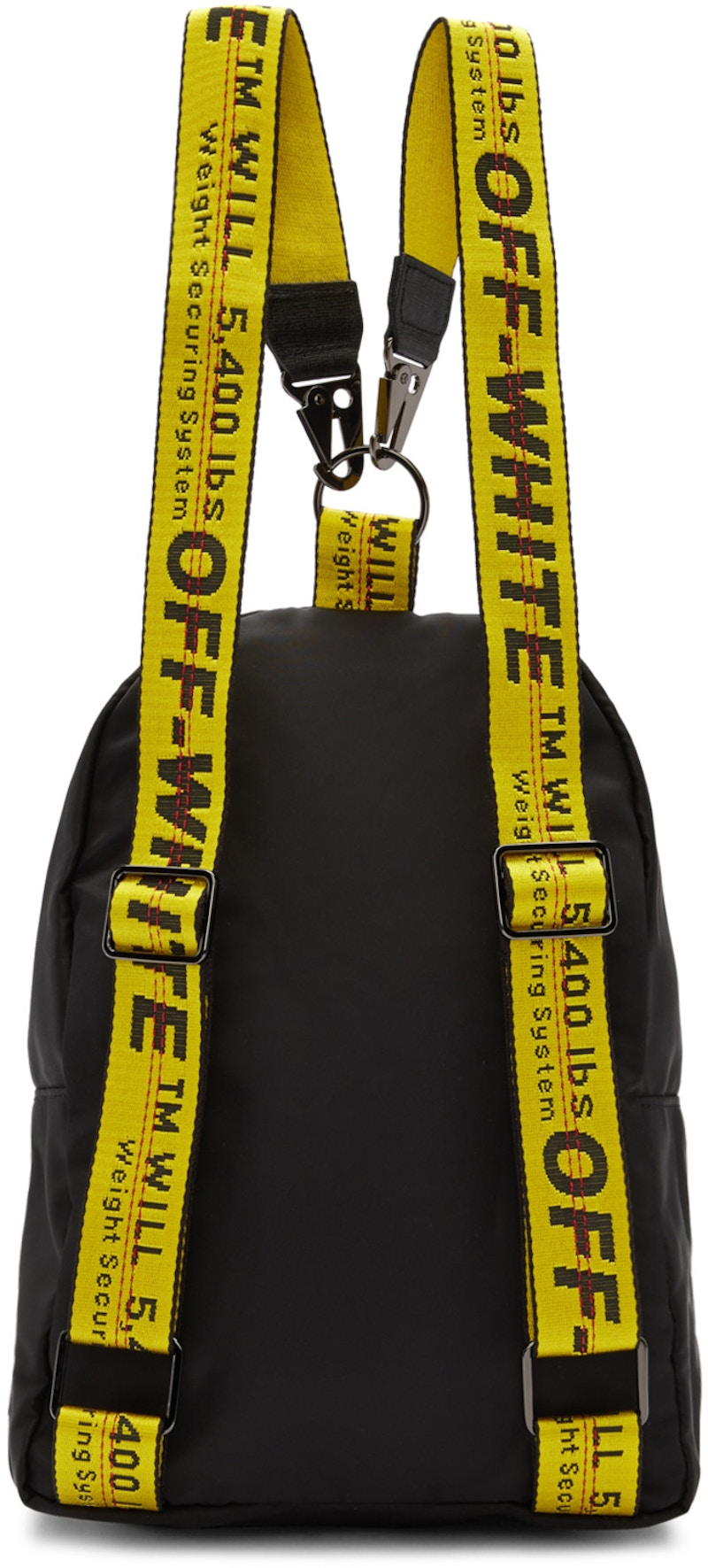 OFFWHITE Backpack Nylon Mini Black Yellow in Nylon with Gunmetal US