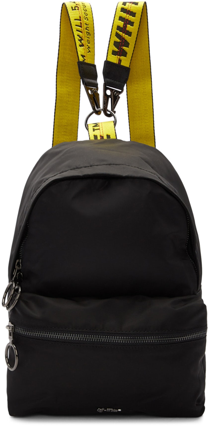 OFF-WHITE Backpack Nylon Mini Black Yellow in Nylon with