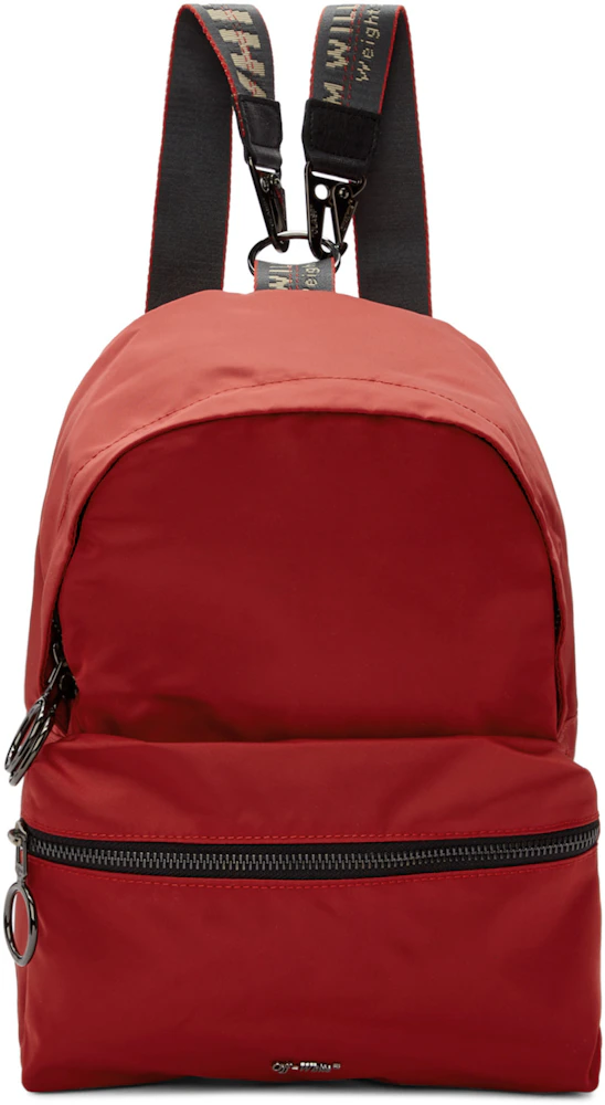 OFF-WHITE Backpack Nylon Mini Red in Nylon with Gunmetal - US