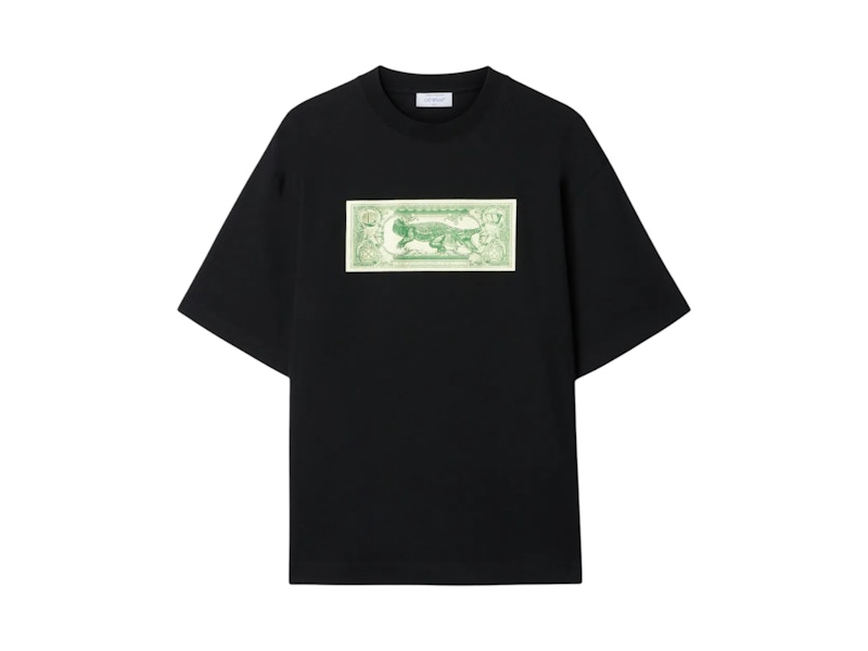 Pre-owned Off-white Men's Offwhite Banknote Arrow Ska Short Sleeve Tee Shirt In Black/ca
