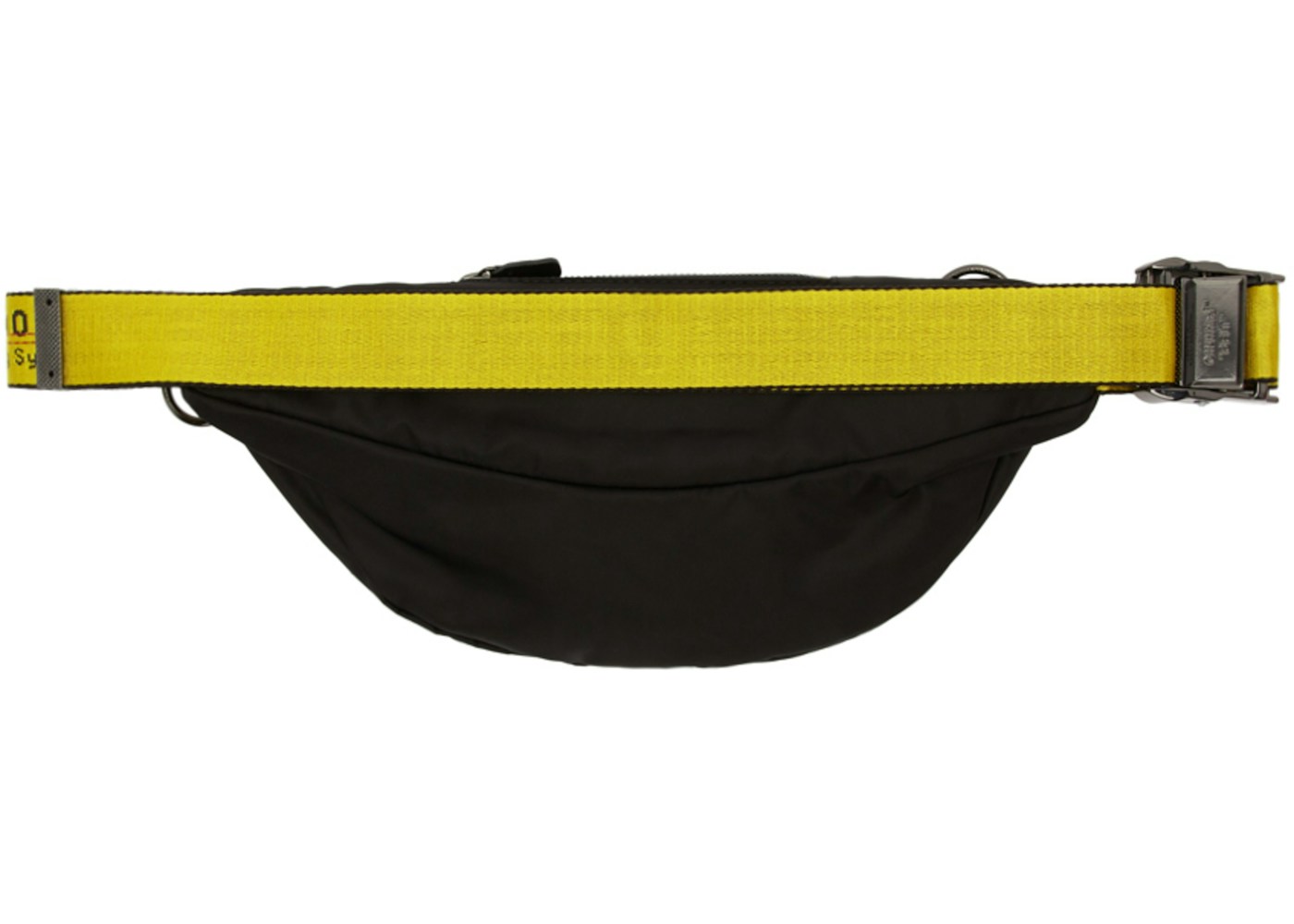 OFF-WHITE Basic Fannypack Black Yellow in Nylon with Gunmetal
