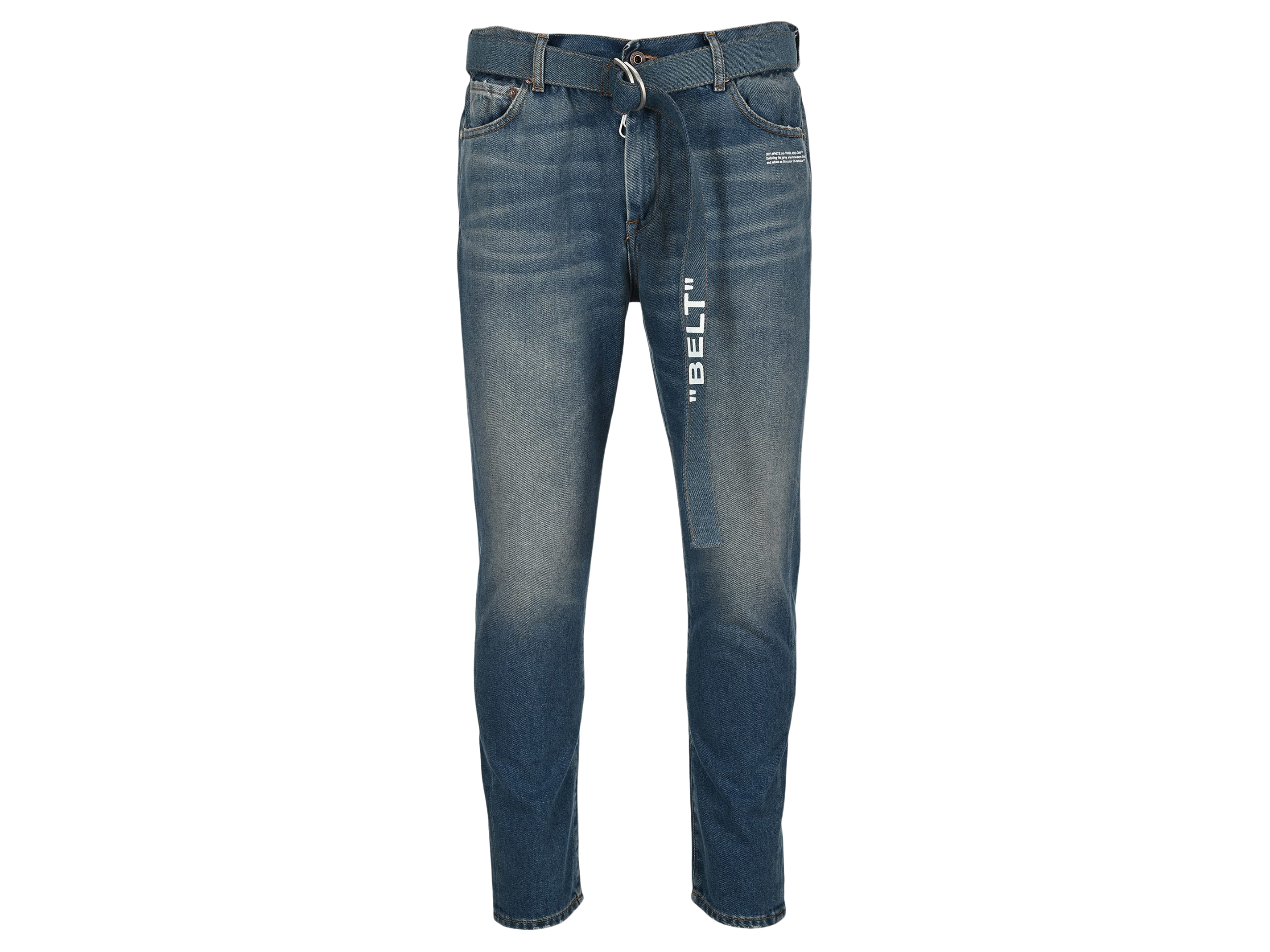OFF-WHITE Belted Low Crotch Slim Fit Denim II Jeans Black