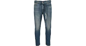 OFF-WHITE Belted Low Crotch Slim Fit Denim Jeans Medium Blue/White