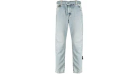 OFF-WHITE Belted Low Rise Slim Fit Jeans Washed Blue