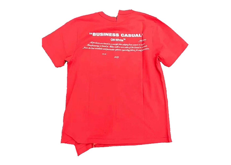 OFF WHITE Bernini Spliced Tee Red Men s US