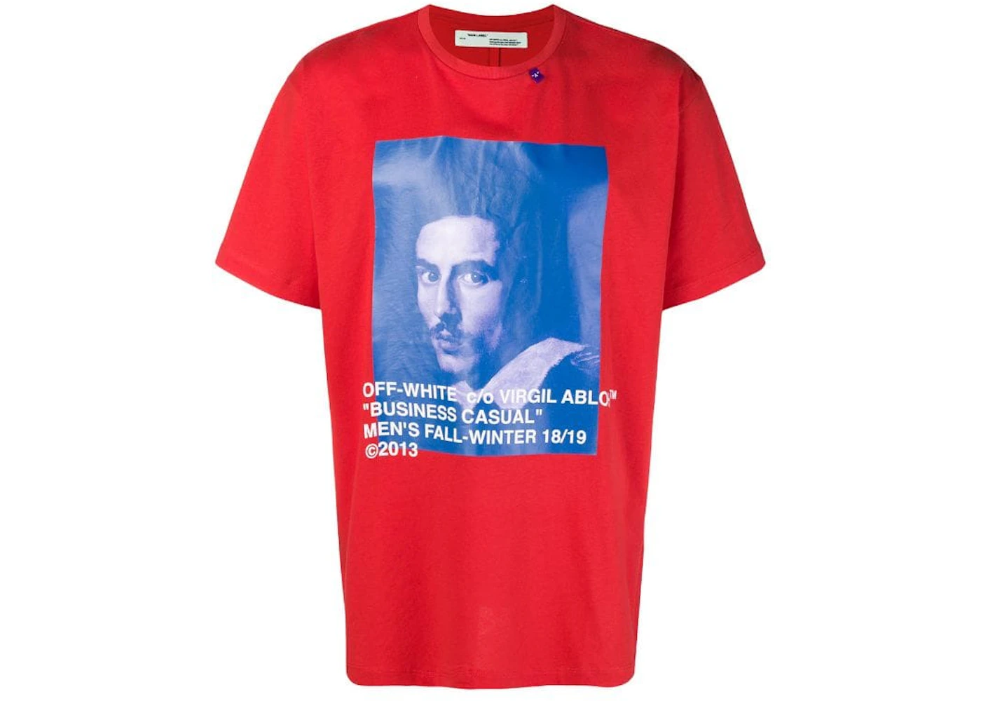 OFF-WHITE Bernini Spliced Tee Red Men's US