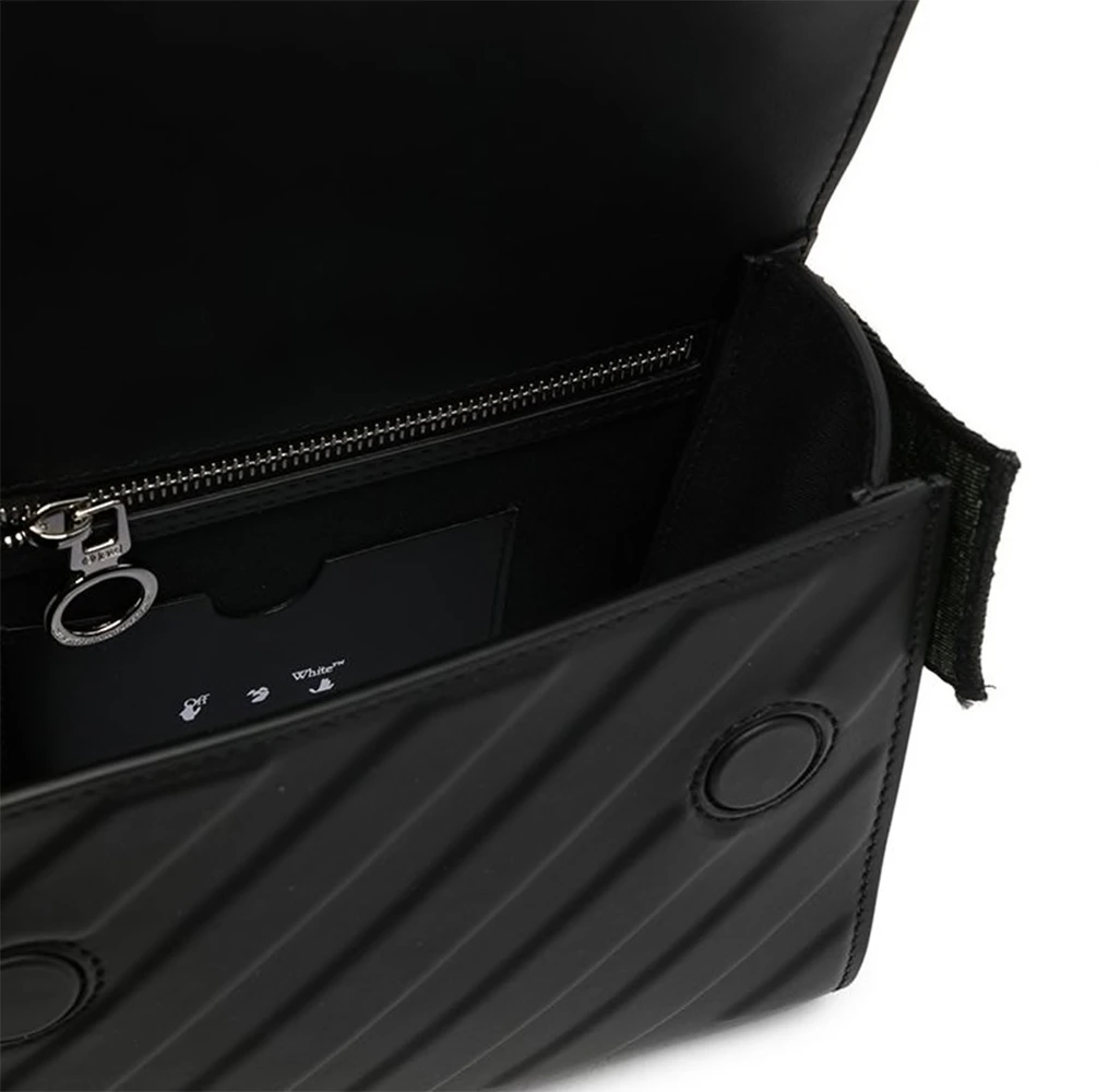 Off-White Binder Leather Shoulder Bag - Black