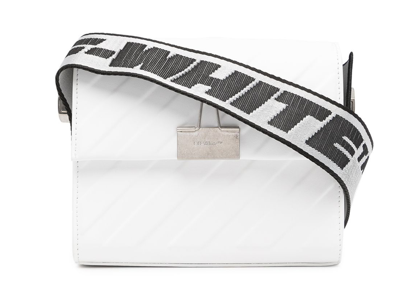 Off-White Diag-stripe leather shoulder bag - Black