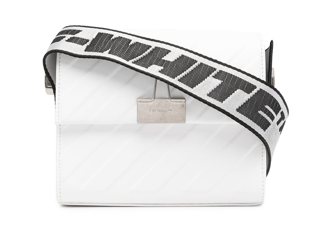 Pre-owned Off-white Binder 18 Shoulder Bag Ss22 Diag Embossed White Black