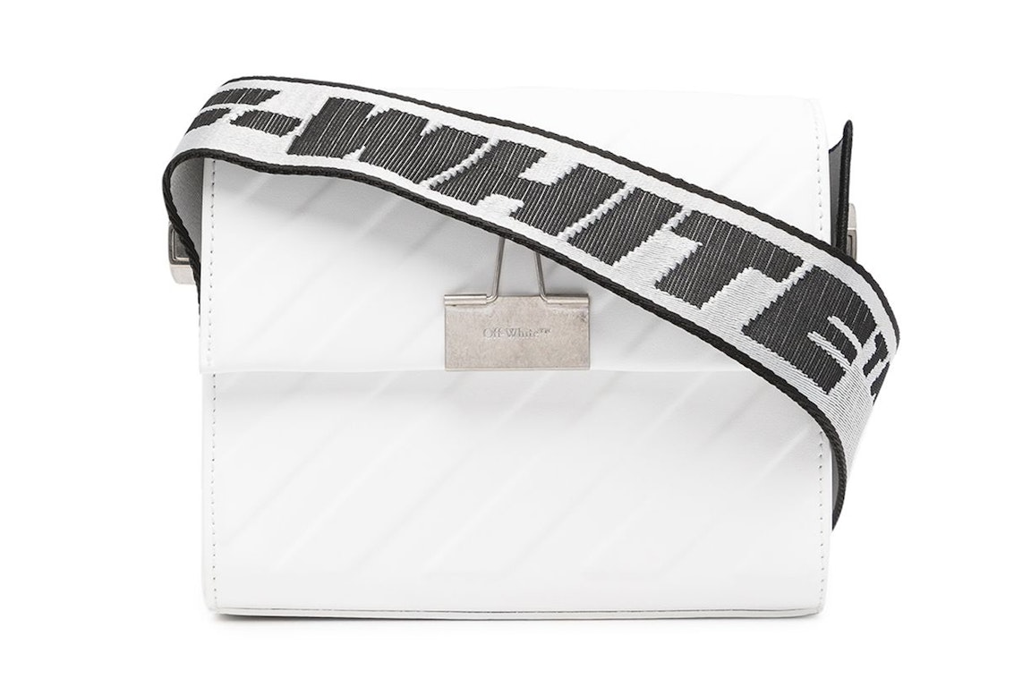 Pre-owned Off-white Binder 18 Shoulder Bag Ss22 Diag Embossed White Black