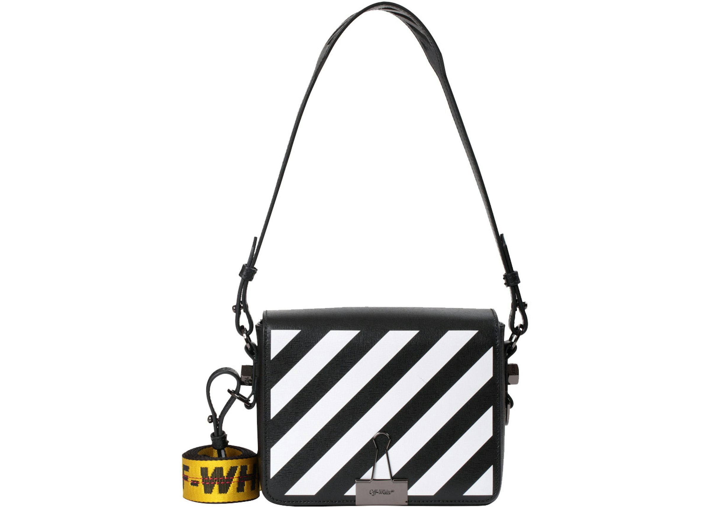 NWT Off-White c/o Virgil Abloh Leather Binder Clip Flap Bag~Yellow~