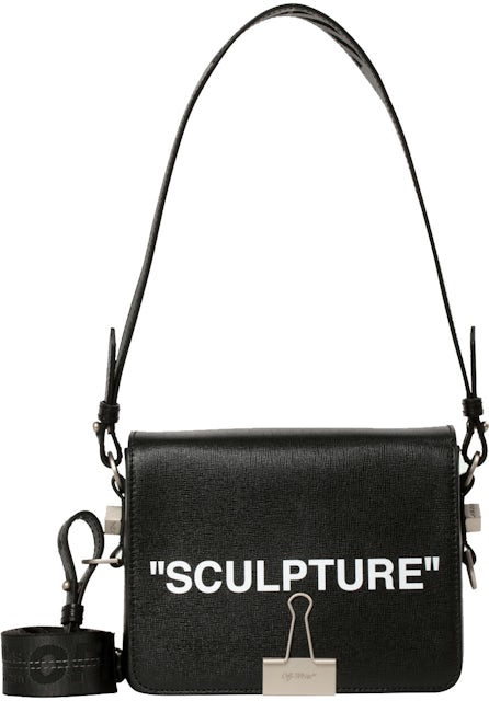 OFF-WHITE Binder Clip Bag Sculpture Black White in Saffiano Leather with  Silver-tone - US