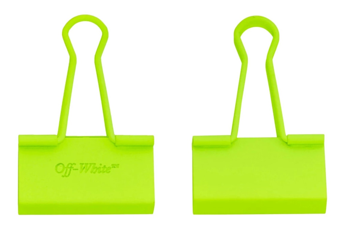 Pre-owned Off-white Binder Clip Lime Green