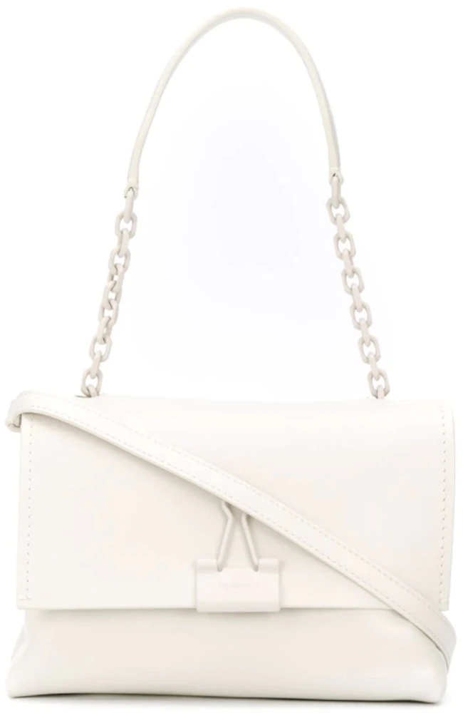 OFF-WHITE Binder Clip Shoulder Bag White in Leather with White-tone - US