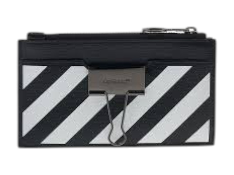 OFF-WHITE Binder Zipped Card Case Black in Leather - US OFF-WHITE Binder Zipped Card Case Black in Leather - US