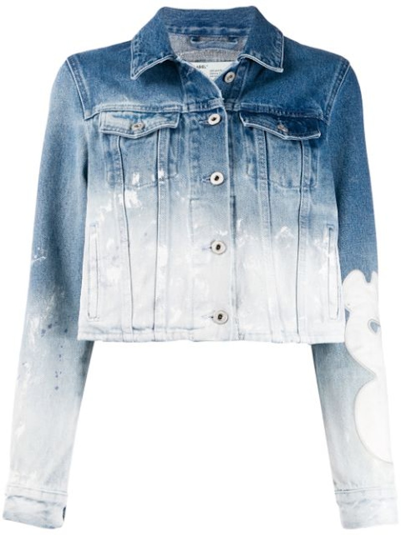 Half white half on sale blue denim jacket