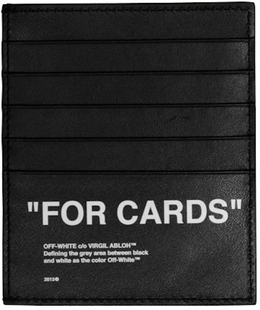 direktør bede couscous OFF-WHITE Bold Quote Card Holder "FOR CARDS" Black in Leather