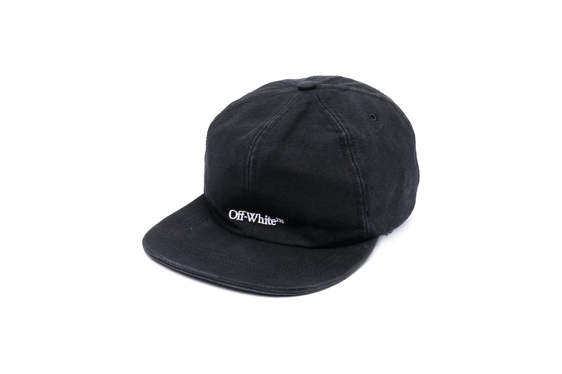Pre-owned Off-white Bookish Logo Embroidered Baseball Cap Black/white
