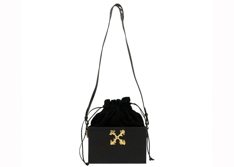 OFF WHITE Box Bag Leather Black in Leather Suede with Gold tone JP