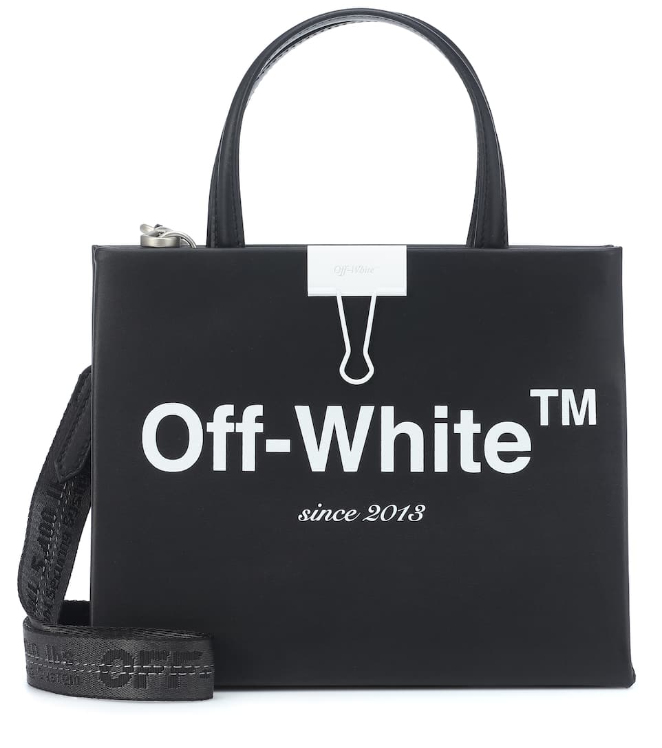 OFF-WHITE Box Bag Mini Black in Leather with Silver-tone - GB